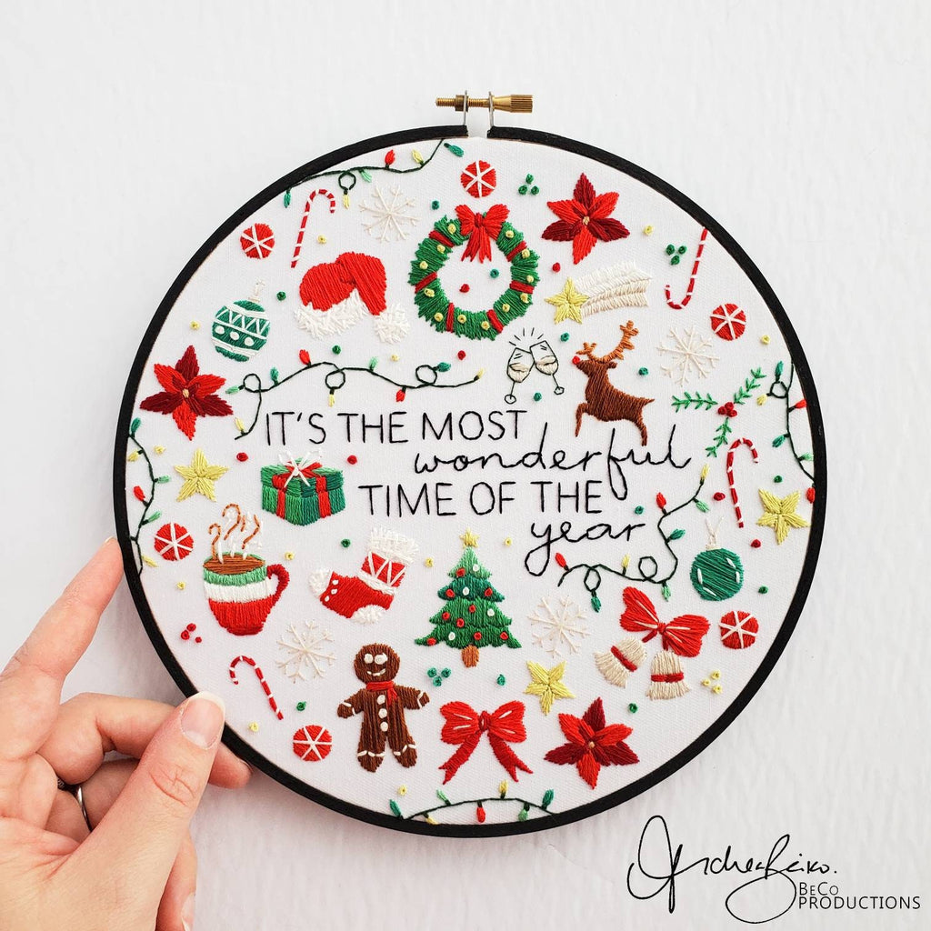 It's The Most Wonderful Time Of The Year - Christmas Edition - PDF Digital Download Embroidery Pattern & Guide