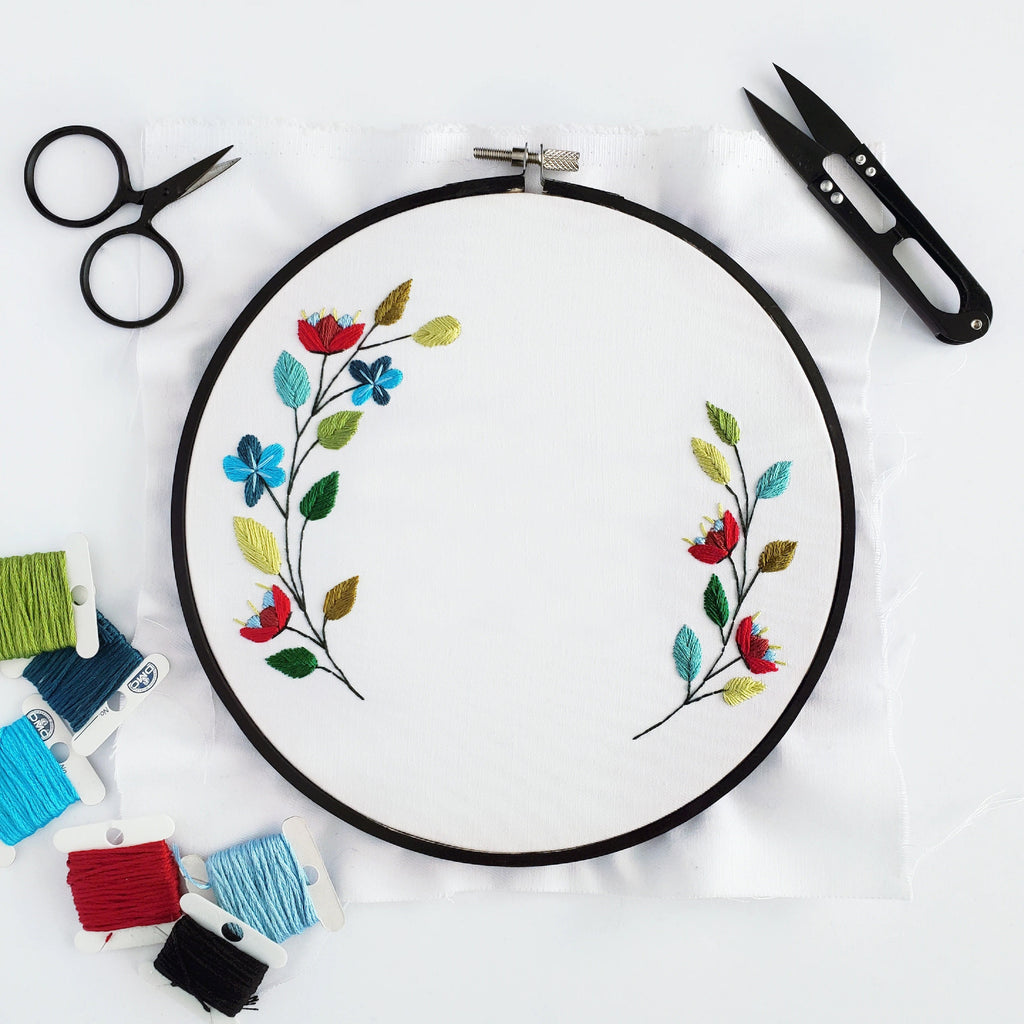 Floral Wreath #04 - PDF Digital Download Embroidery Pattern & Guide