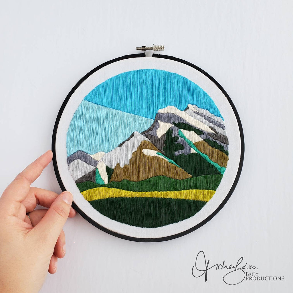 Mountain Landscape No.02, Mount Rundle, Banff Alberta - PDF Digital Download Embroidery Pattern & Guide