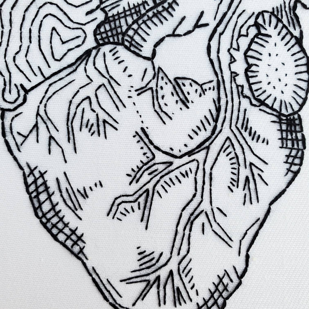 Heart Anatomy - PDF Digital Download Embroidery Pattern & Guide