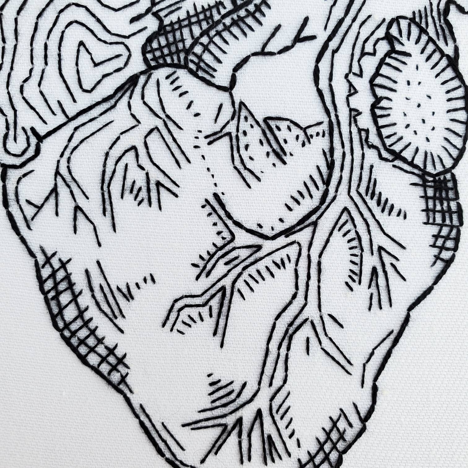 Heart Anatomy - PDF Digital Download Embroidery Pattern & Guide