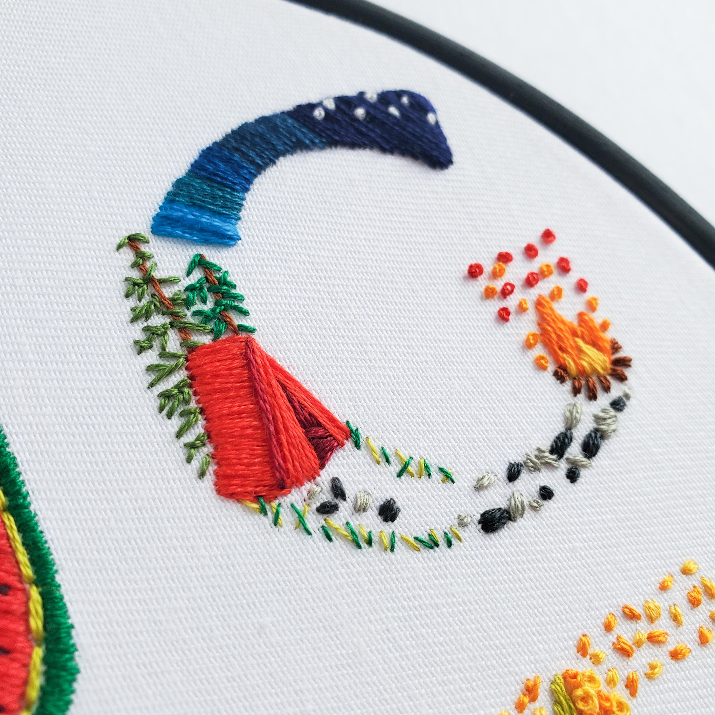 AUGUST Monthly Text Series - PDF Digital Download Embroidery Series Pattern & Guide