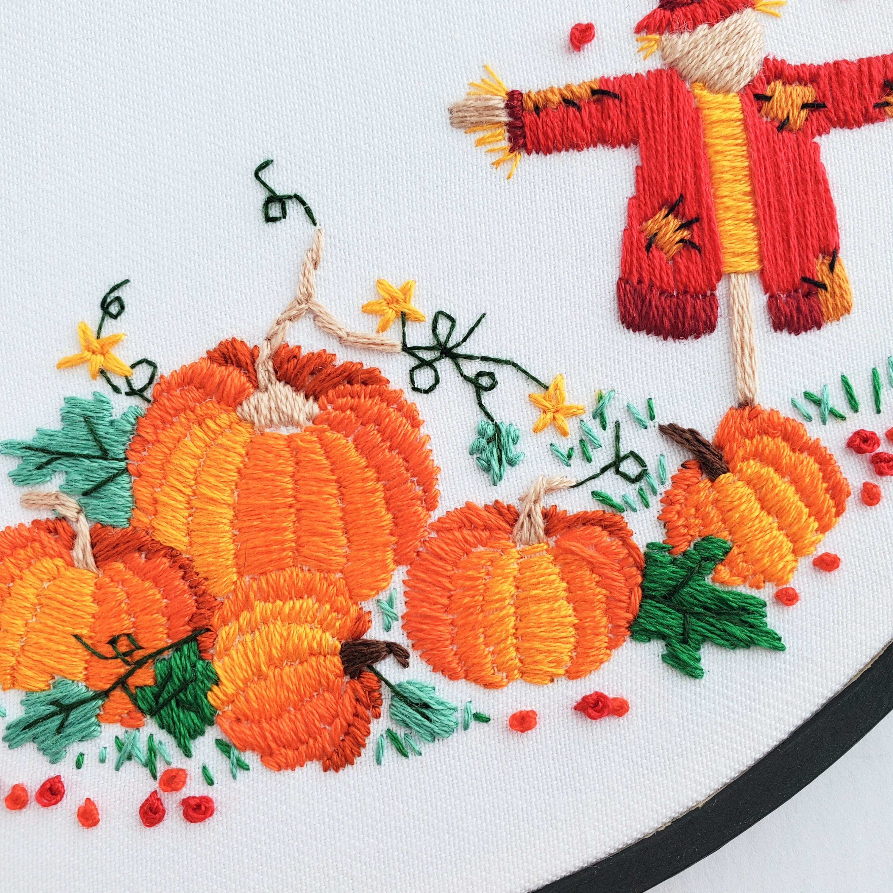 OCTOBER Monthly Series Wreath - PDF Digital Download Embroidery Pattern & Guide