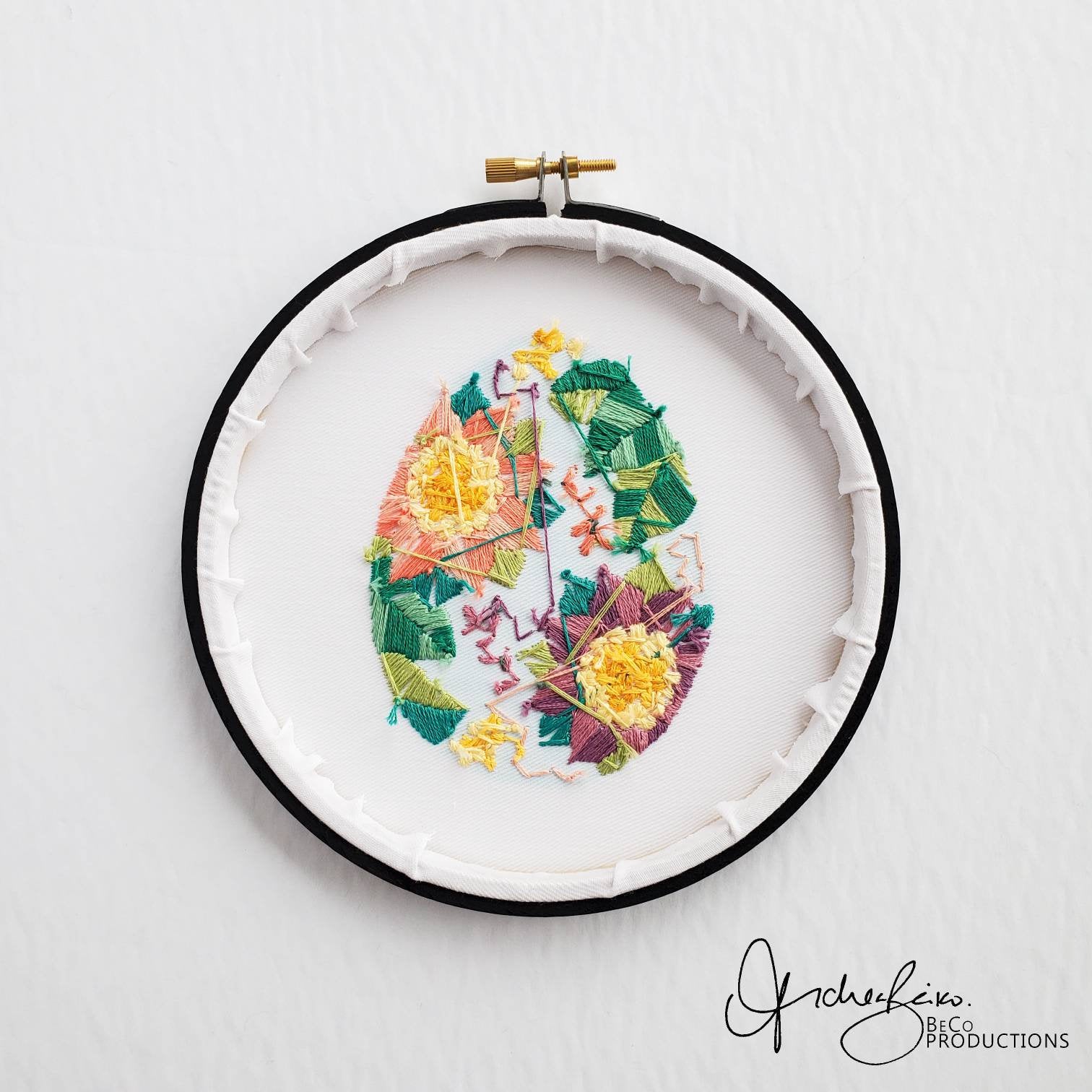 Floral Easter Egg No.01 - PDF Digital Download Embroidery Pattern & Guide