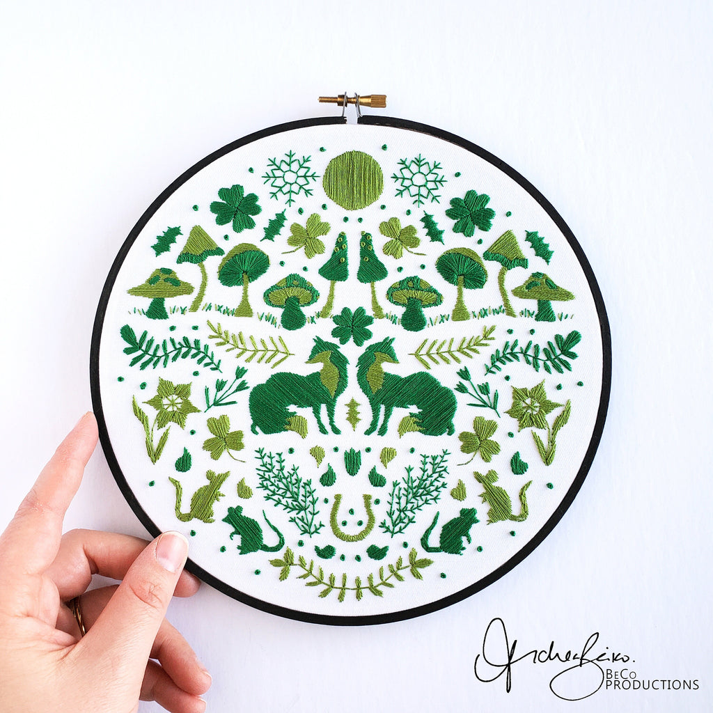 MARCH Monthly Monochromatic Folk Art Inspired Series - PDF Digital Download Embroidery Pattern & Guide