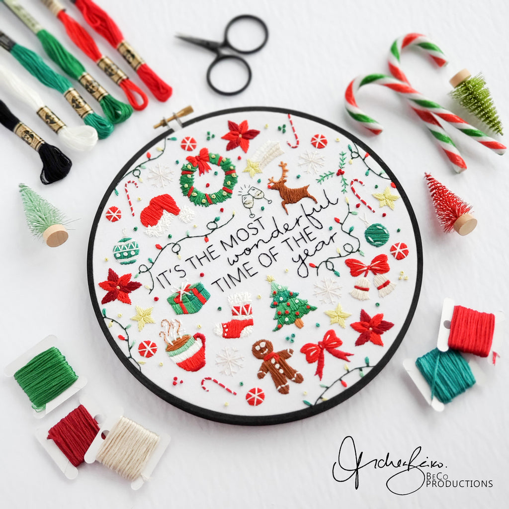 It's The Most Wonderful Time Of The Year BUNDLE - PDF Digital Download Embroidery Pattern & Guides