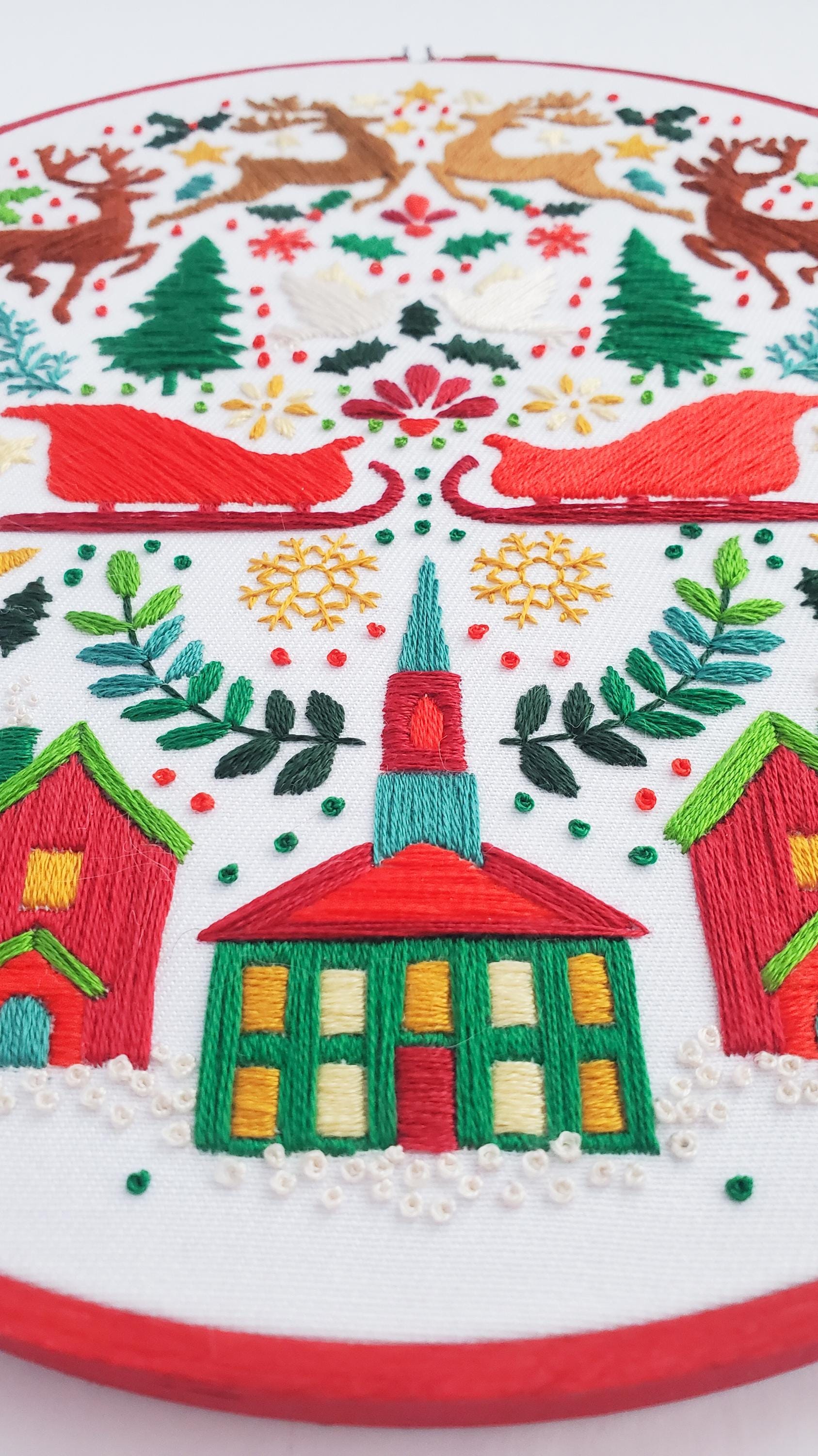Christmas Folk Art Inspired Series - PDF Digital Download Embroidery Pattern & Guide