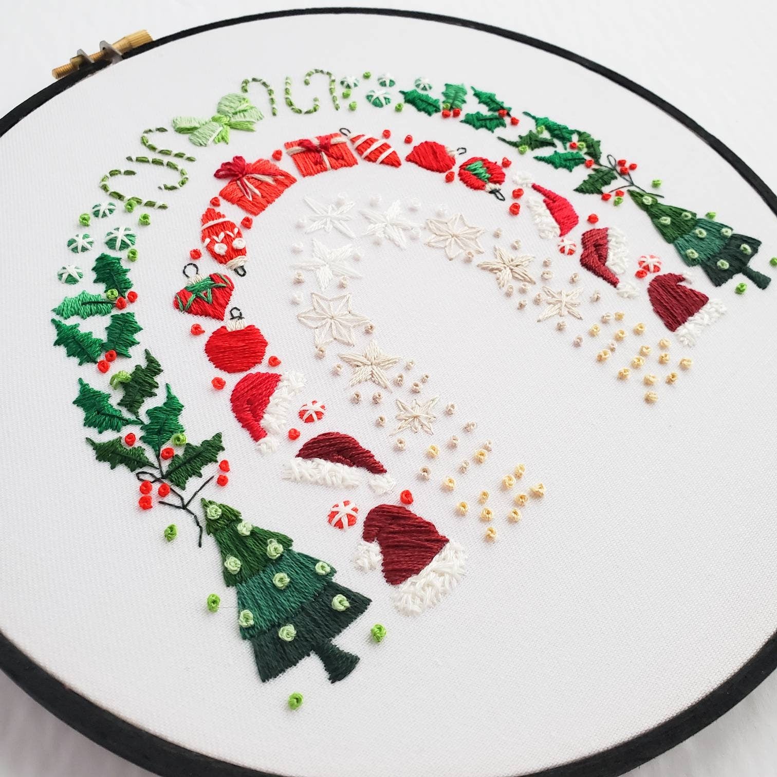 Christmas Rainbow - PDF Digital Download Embroidery Pattern & Guide