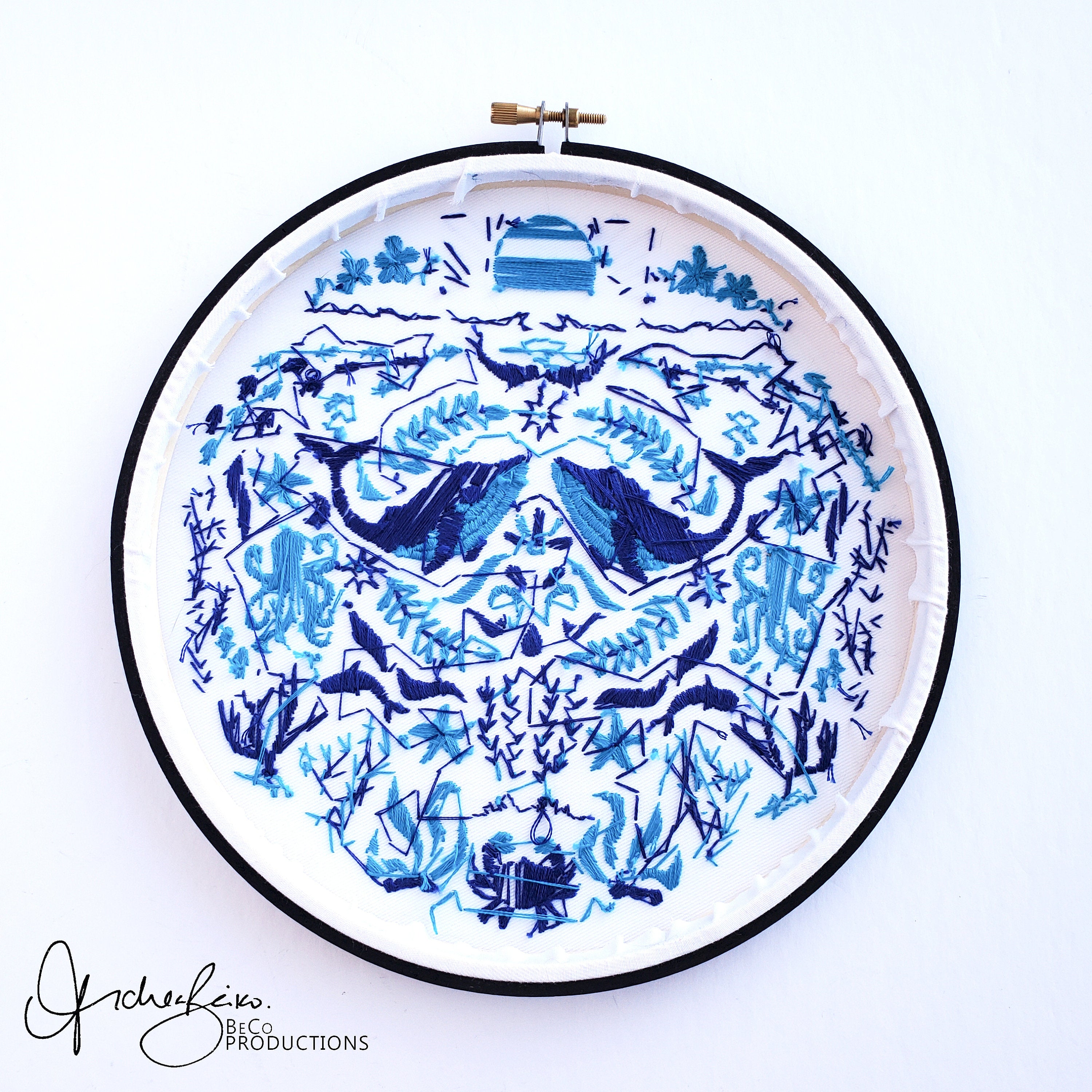 JUNE Monthly Monochromatic Folk Art Inspired Series - PDF Digital Download Embroidery Pattern & Guide