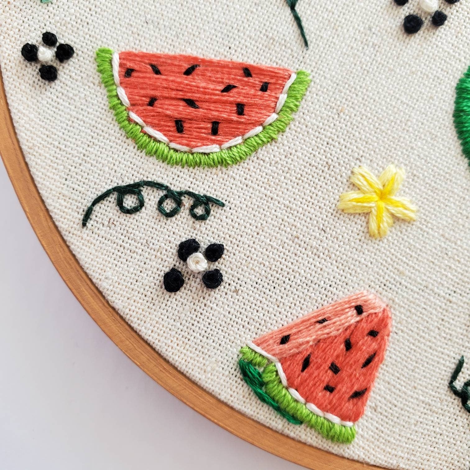 Watermelon Life Cycle Print - PDF DIgital Download Embroidery Pattern & Guide