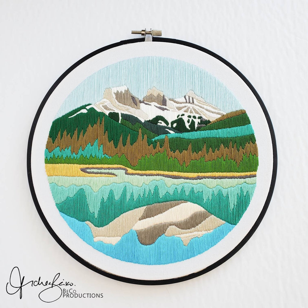 Mountain Landscape No.04, Three Sisters, Canmore Alberta - PDF Digital Download Embroidery Pattern & Guide