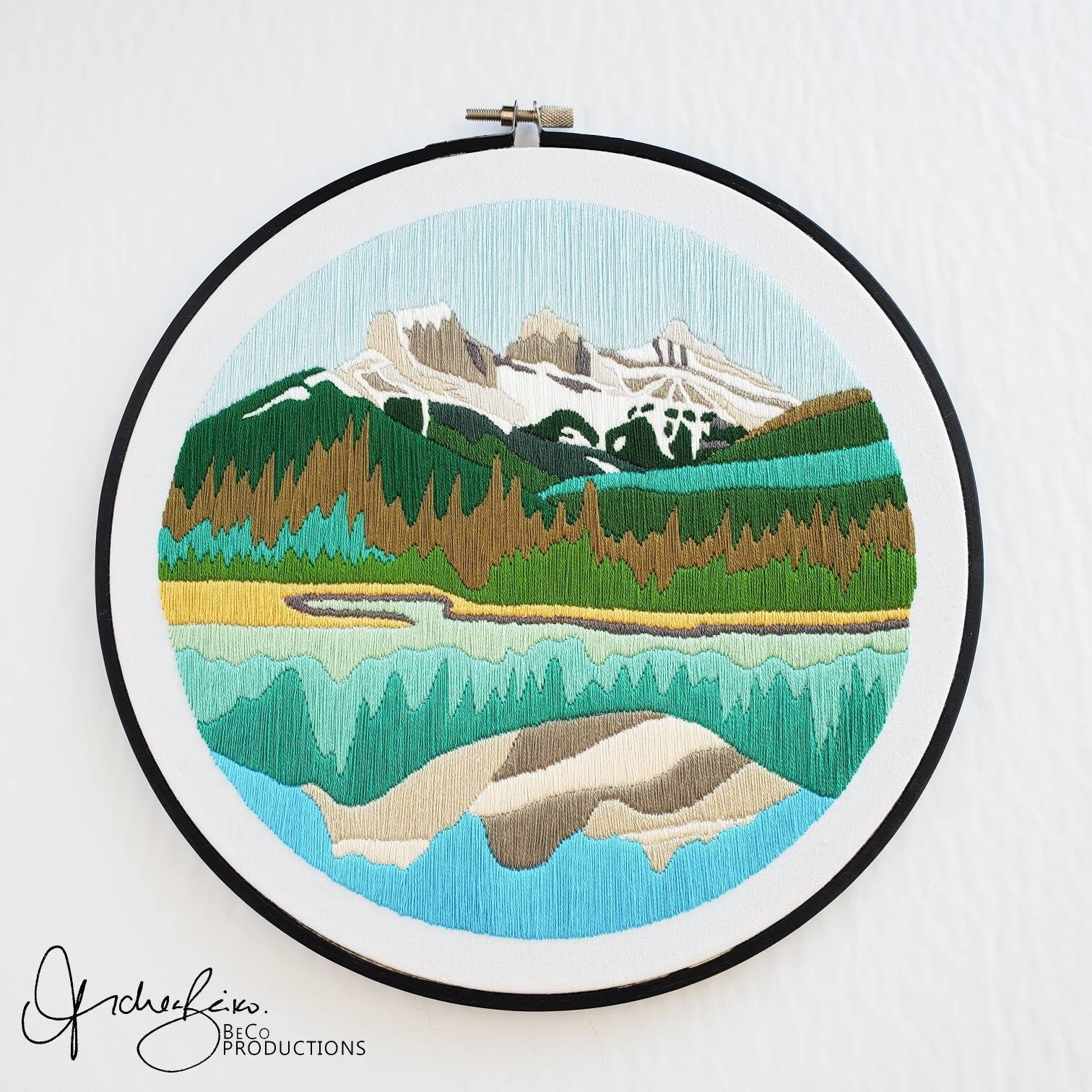 Mountain Landscape No.04, Three Sisters, Canmore Alberta - PDF Digital Download Embroidery Pattern & Guide