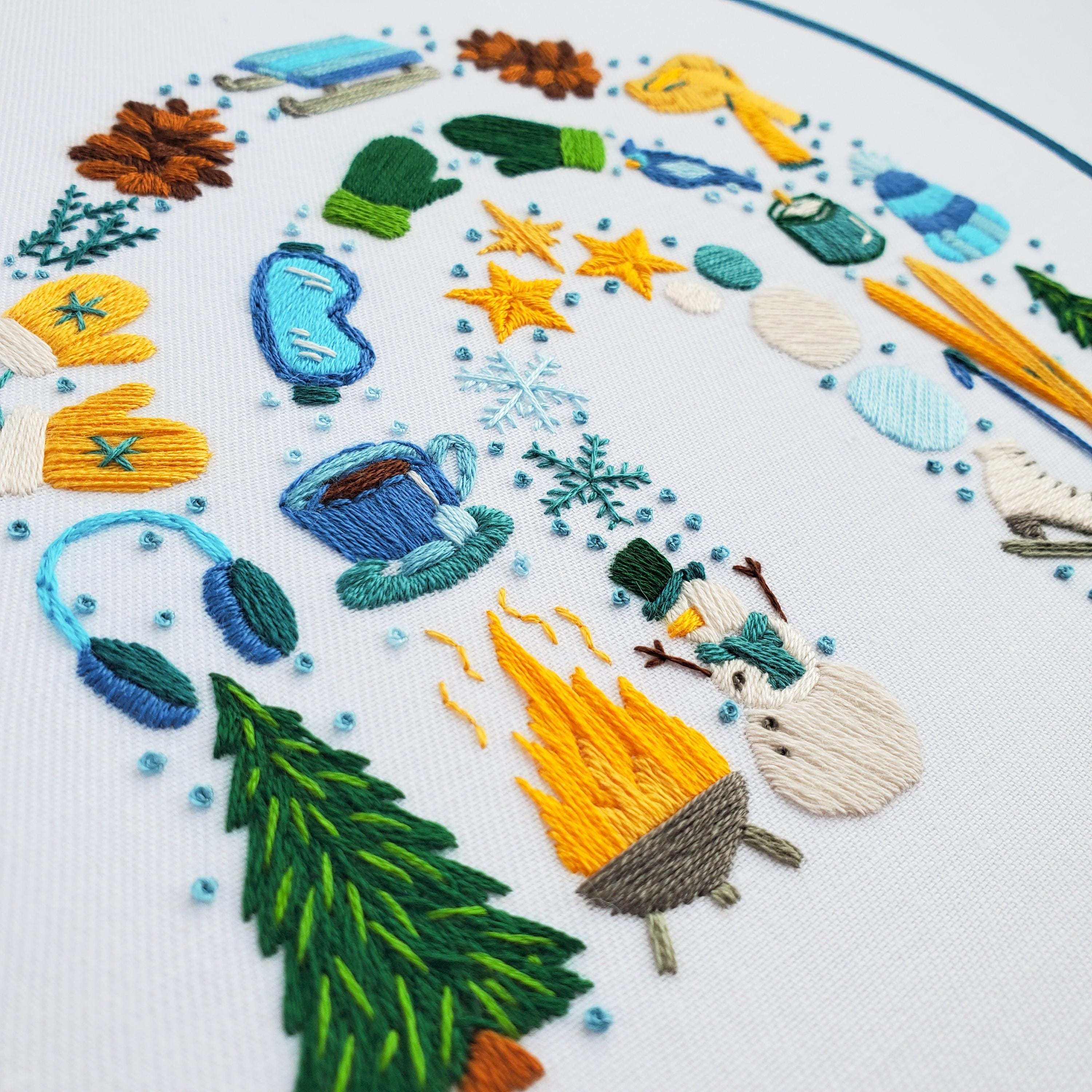 Winter Rainbow - PDF Digital Download Embroidery Pattern & Guide