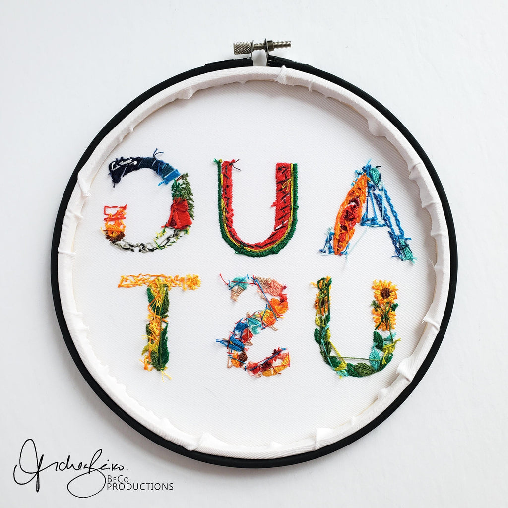 AUGUST Monthly Text Series - PDF Digital Download Embroidery Series Pattern & Guide