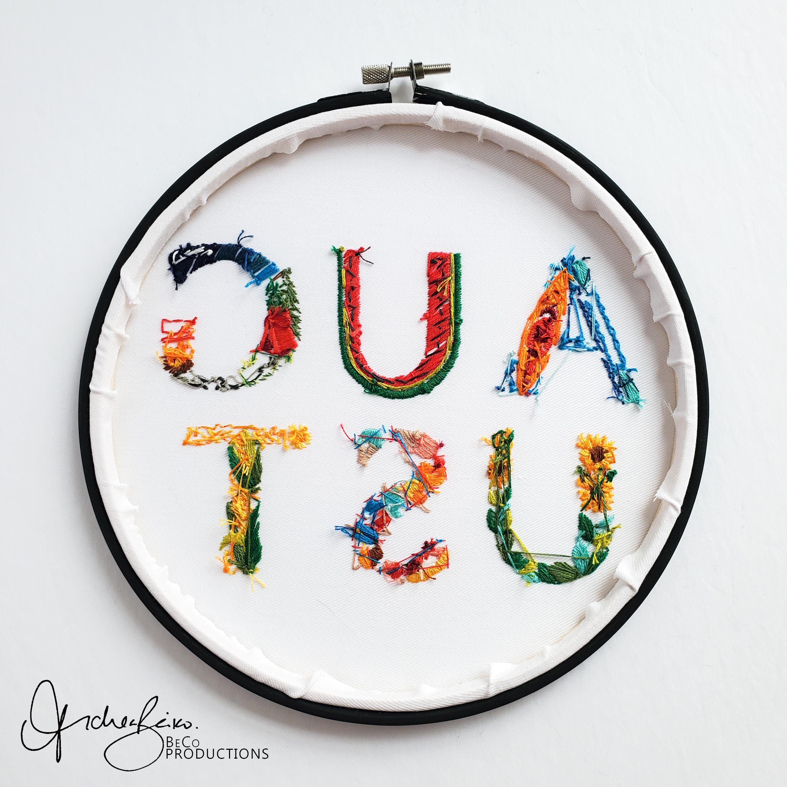 AUGUST Monthly Text Series - PDF Digital Download Embroidery Series Pattern & Guide