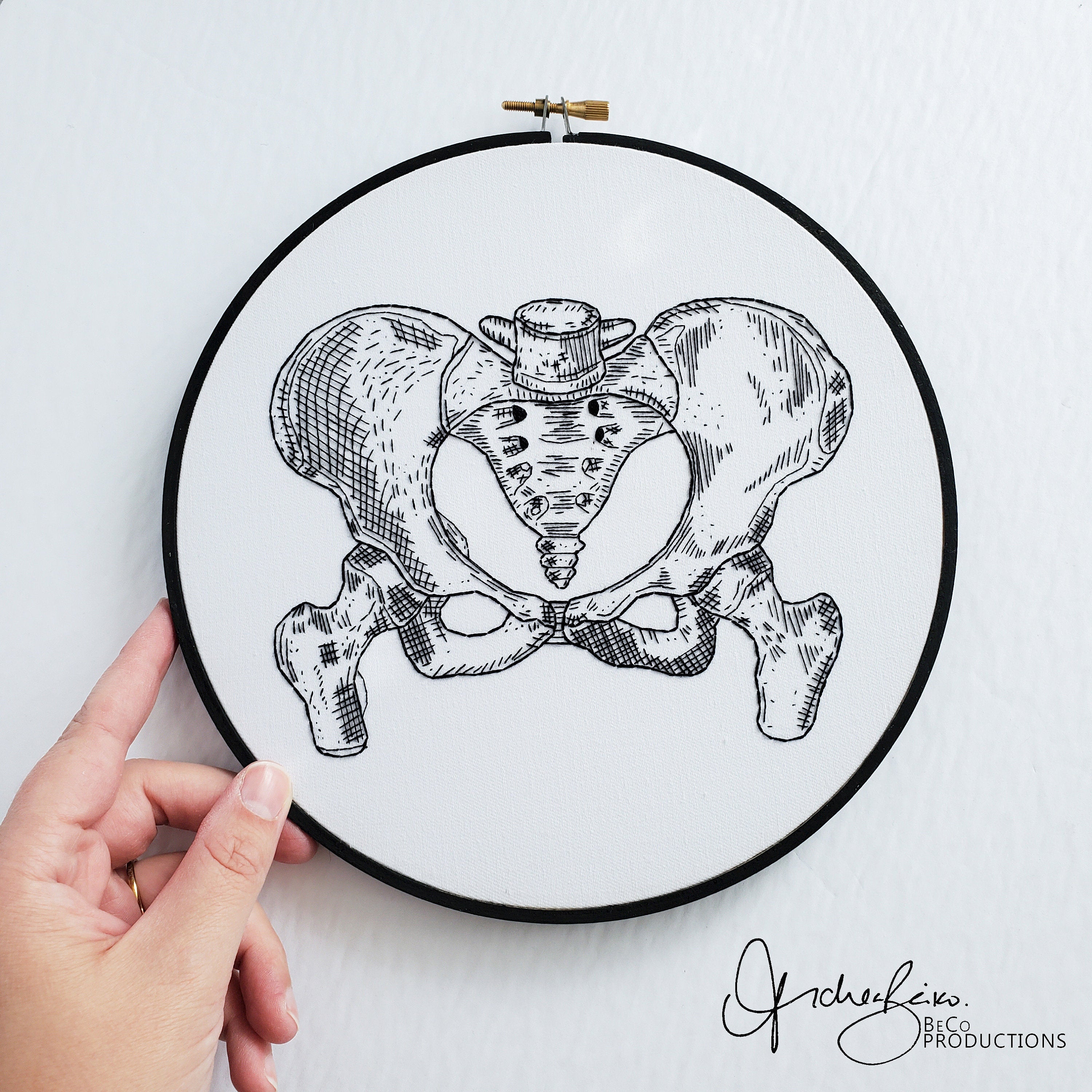Pelvis Anatomy - PDF Digital Download Embroidery Pattern & Guide