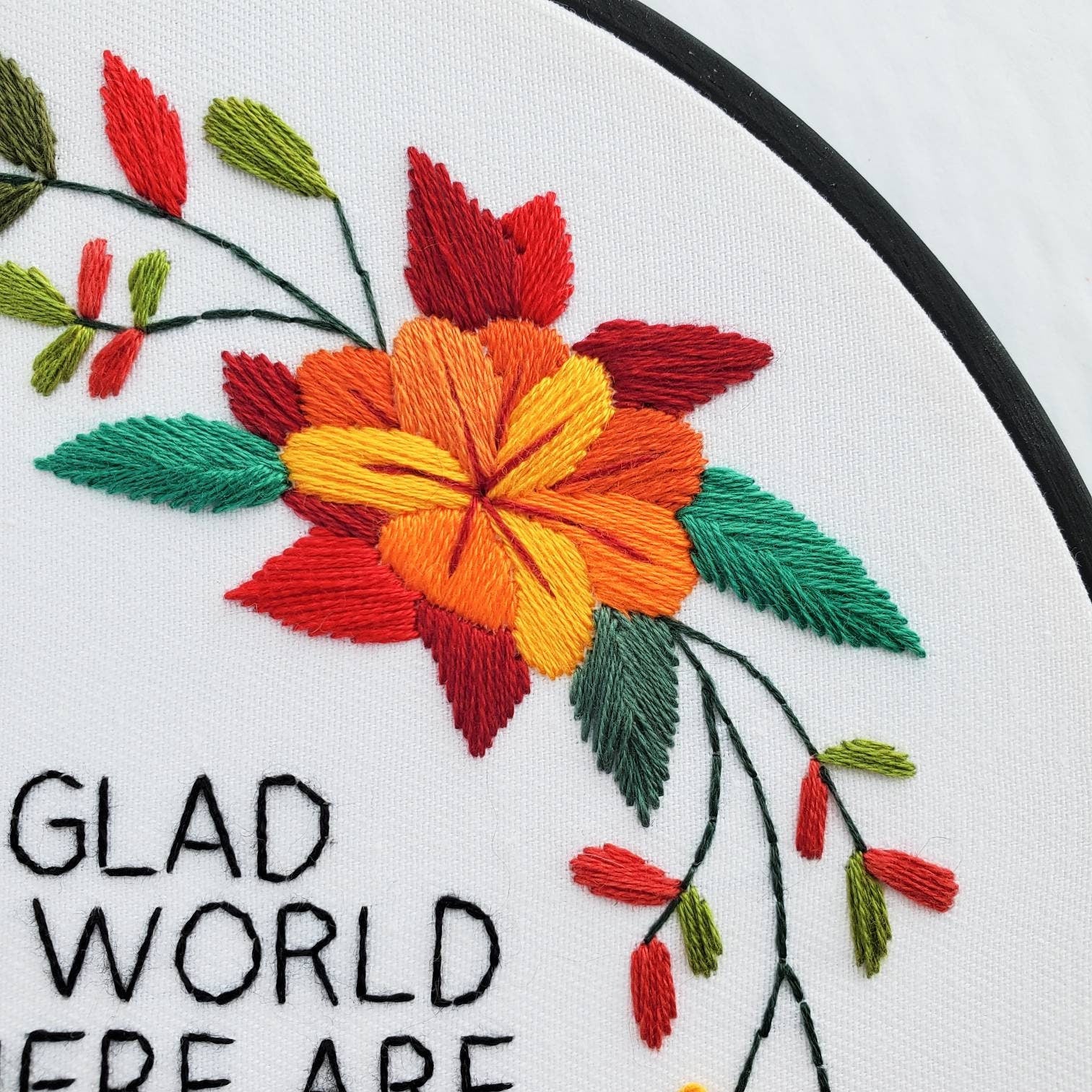 I'm So Glad I Live In A World Where There Are Octobers - PDF Digital Download Embroidery Pattern & Guide
