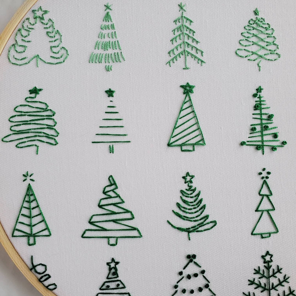 Christmas Tree Print - PDF Digital Download Embroidery Pattern & Guide