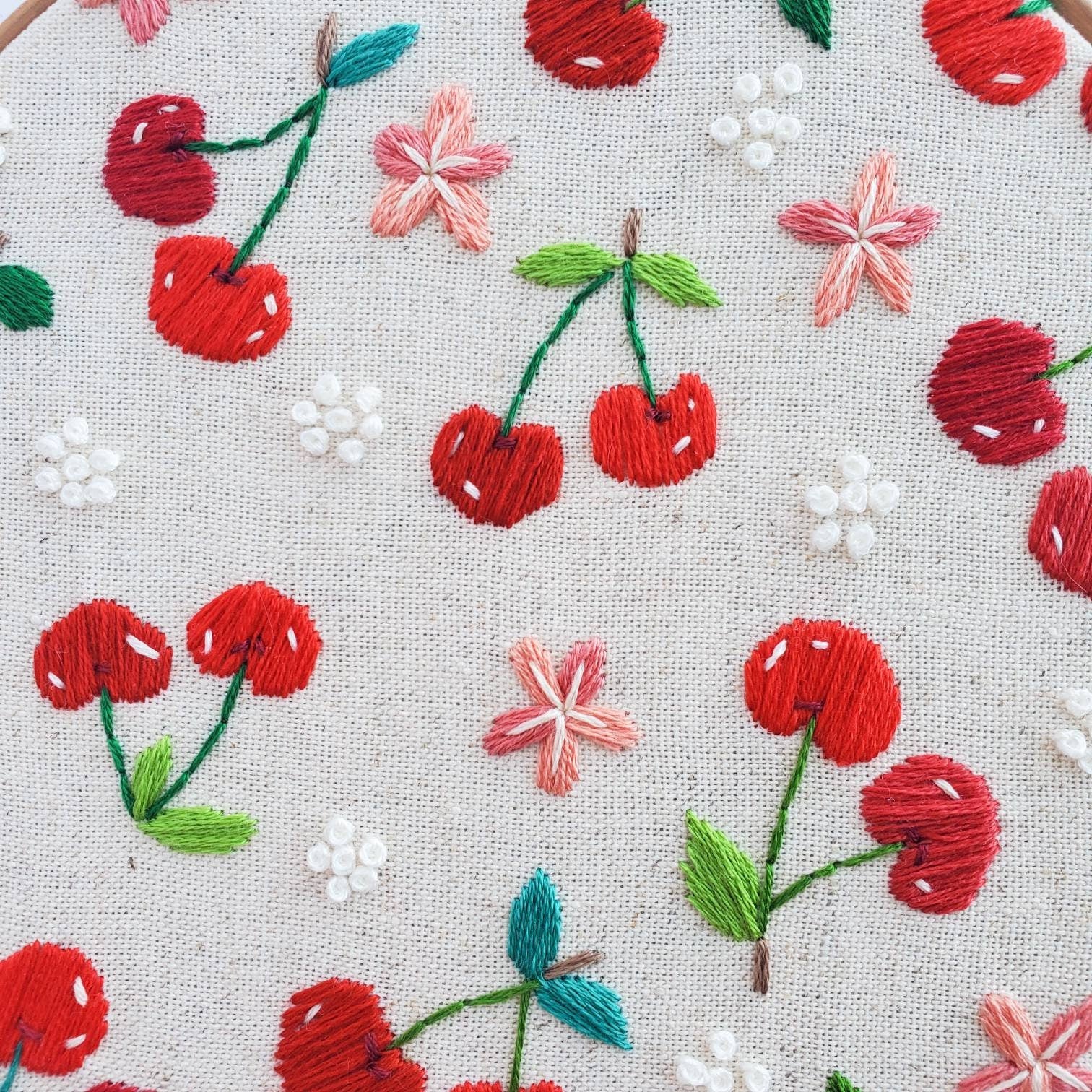 Cherry Life Cycle Print - PDF DIgital Download Embroidery Pattern & Guide