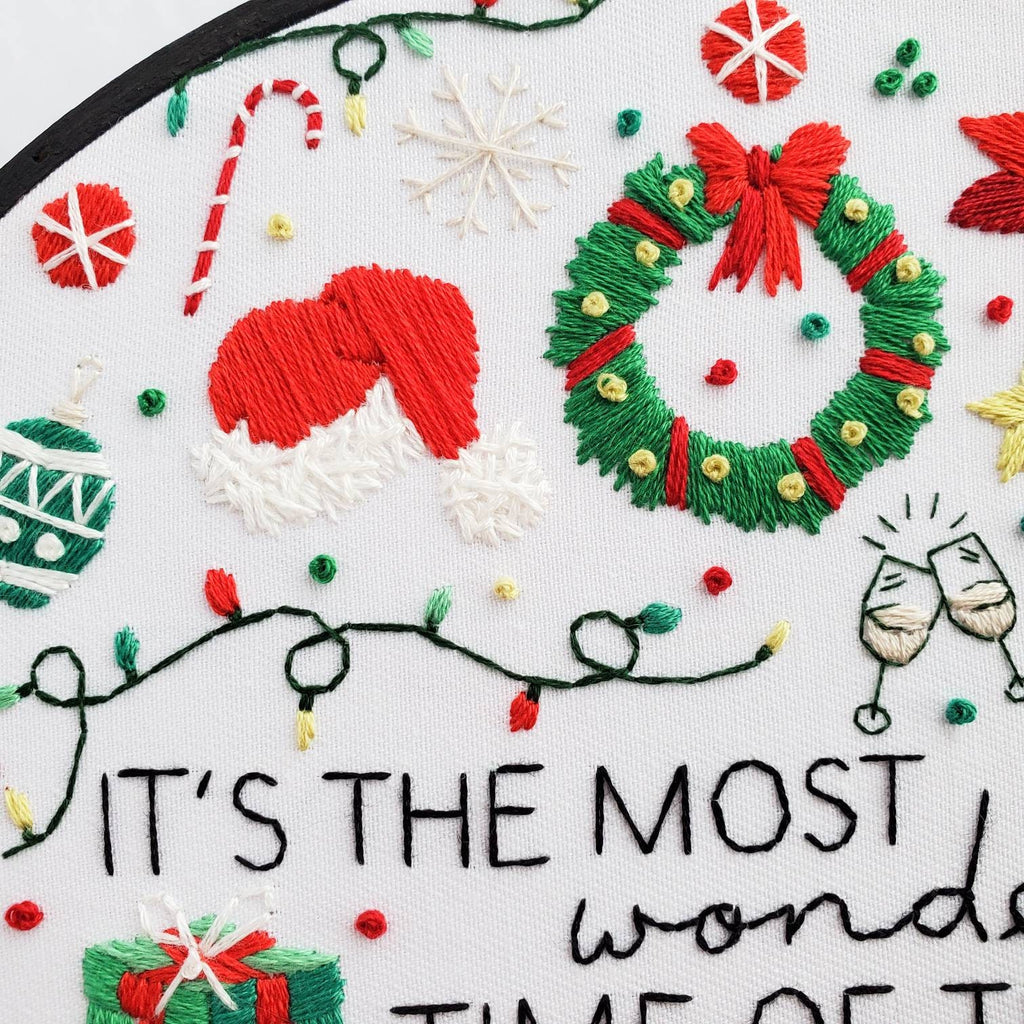 It's The Most Wonderful Time Of The Year - Christmas Edition - PDF Digital Download Embroidery Pattern & Guide