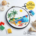 Beach Landscape No.02 - PDF Digital Download Embroidery Pattern & Guide
