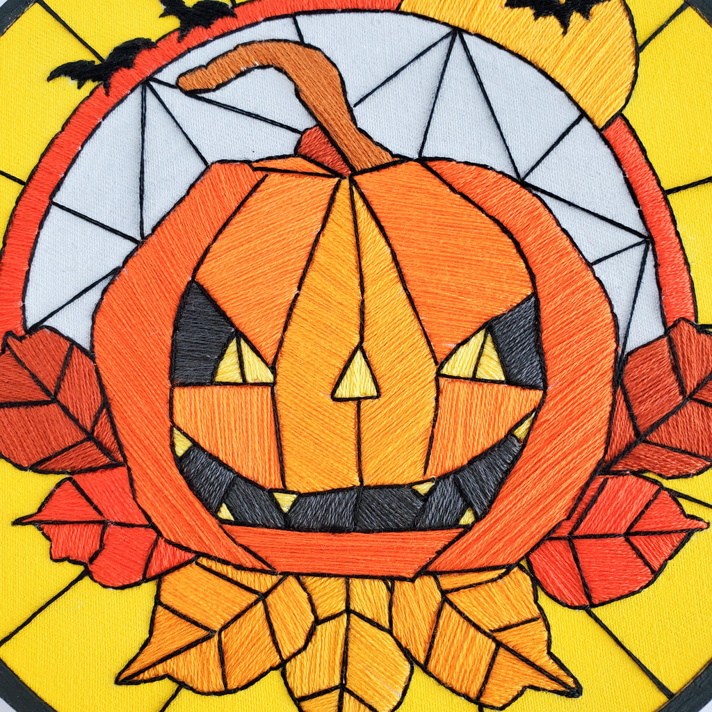 Halloween Stained Glass BUNDLE - PDF Digital Download Embroidery Pattern & Guide
