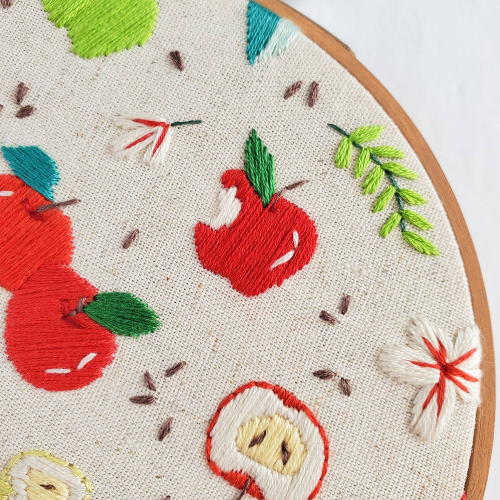 Apple Life Cycle Print - PDF DIgital Download Embroidery Pattern & Guide