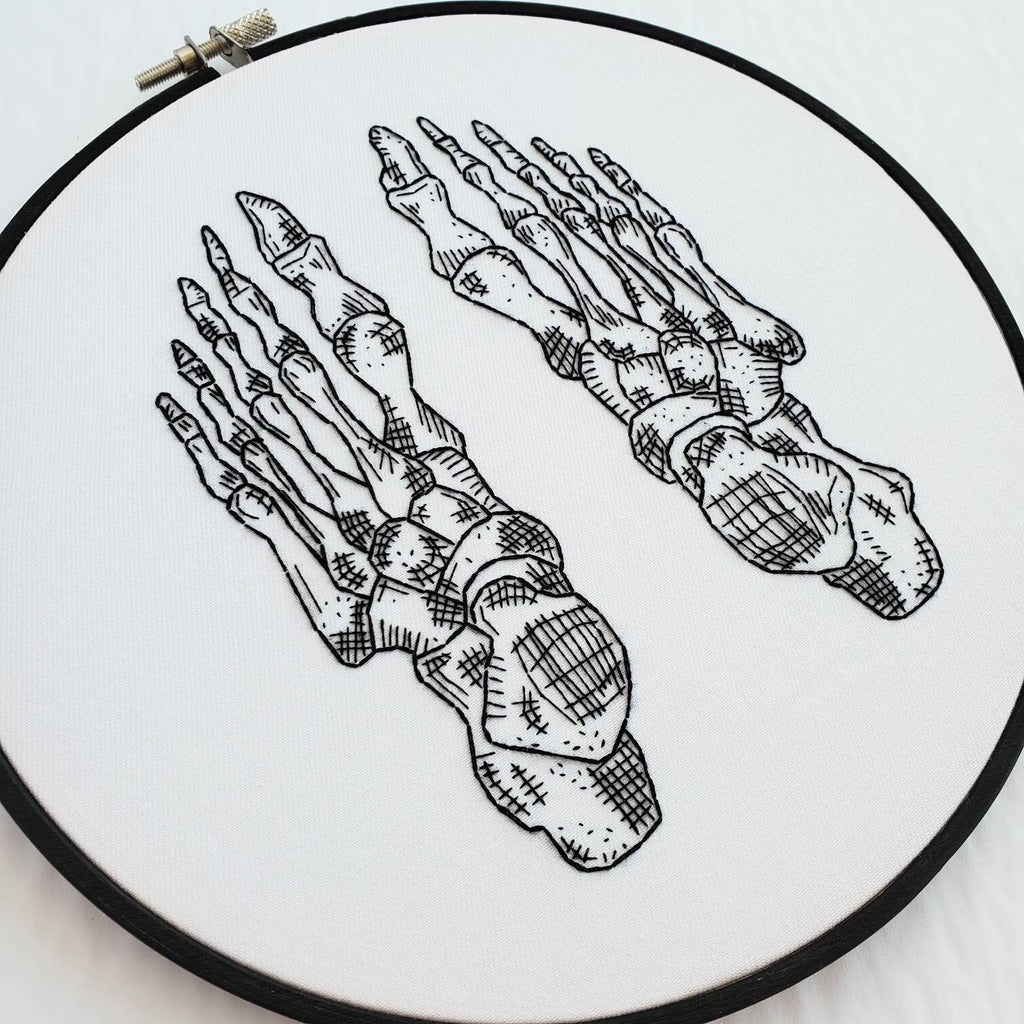 Skeletal Foot/Feet Anatomy - PDF Digital Download Embroidery Pattern & Guide