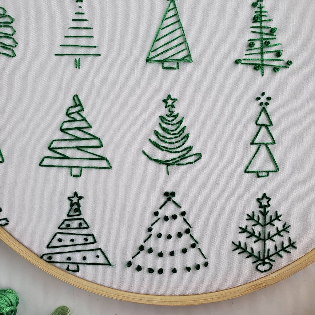 Christmas Tree Print - PDF Digital Download Embroidery Pattern & Guide