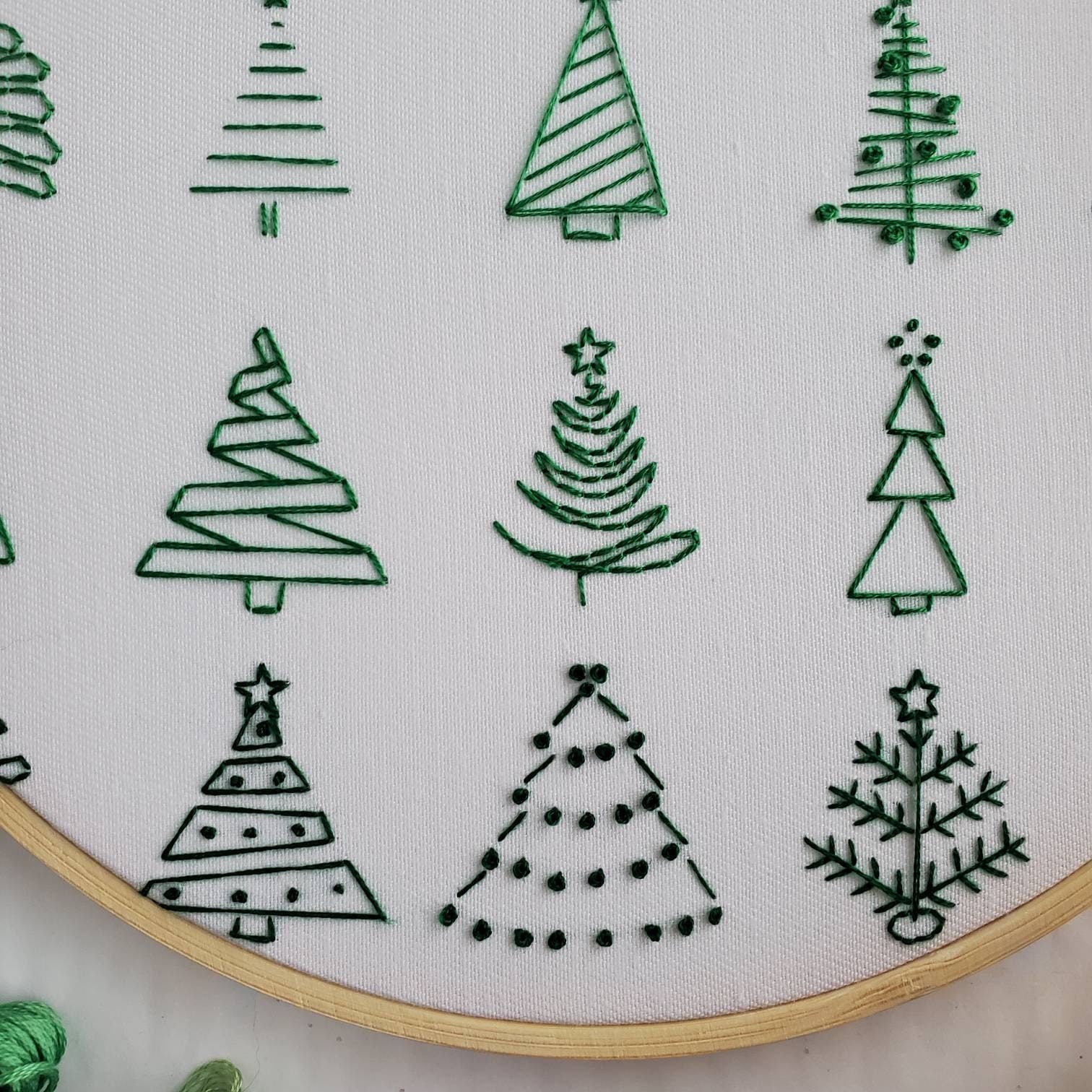 Christmas Tree Print - PDF Digital Download Embroidery Pattern & Guide