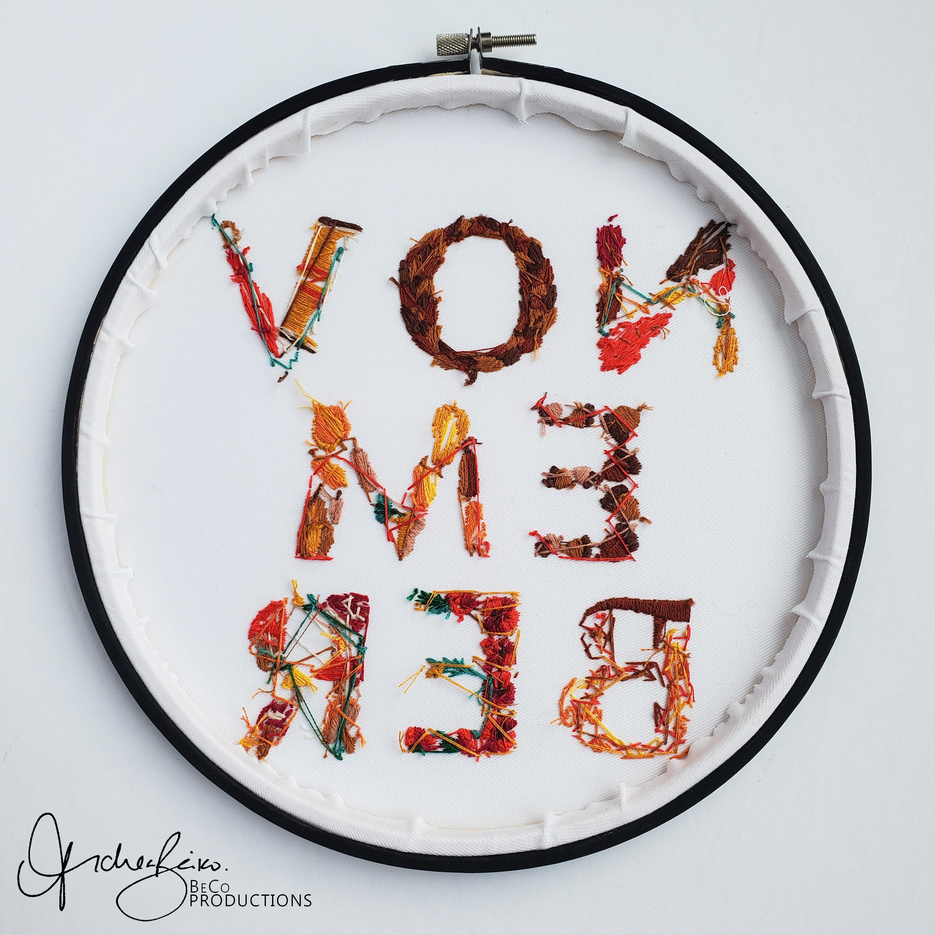 NOVEMBER Monthly Text Series - PDF Digital Download Embroidery Series Pattern & Guide