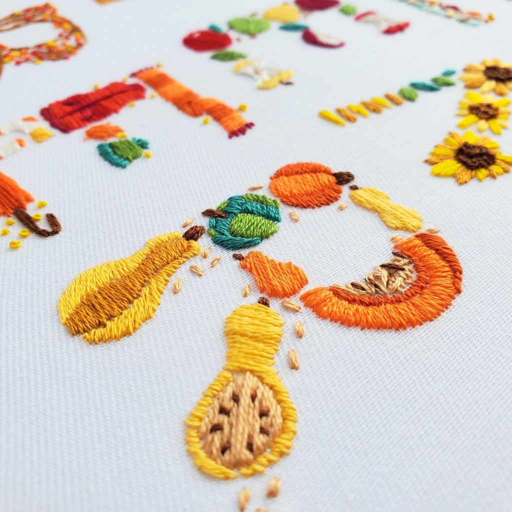 SEPTEMBER Monthly Text Series - PDF Digital Download Embroidery Series Pattern & Guide