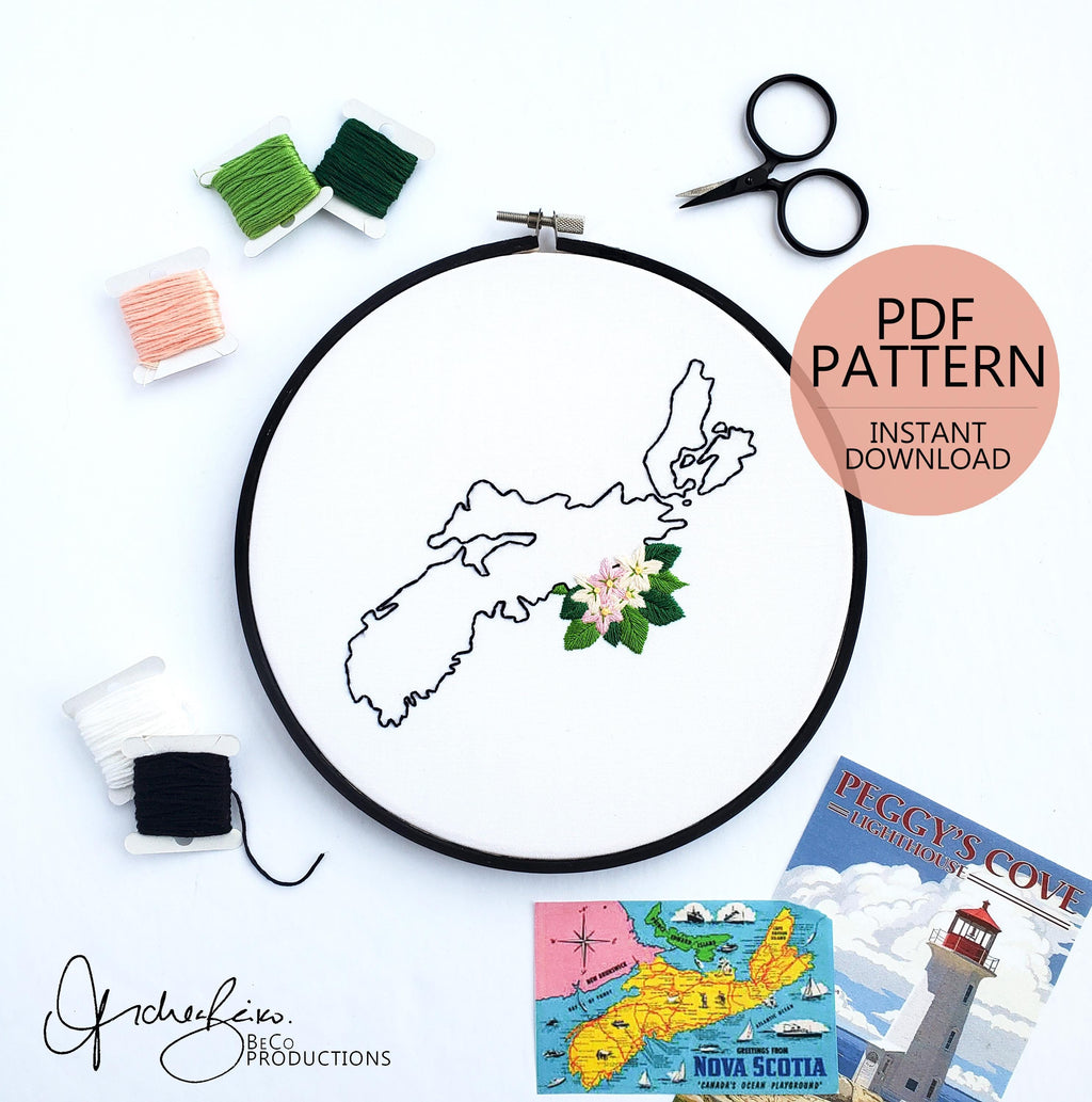Nova Scotia Province - PDF Digital Download Embroidery Pattern & Guide