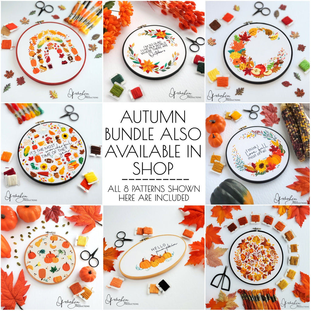 It's The Most Wonderful Time Of The Year - Autumn Edition - PDF Digital Download Embroidery Pattern & Guide