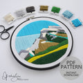 Mountain Landscape No.02, Mount Rundle, Banff Alberta - PDF Digital Download Embroidery Pattern & Guide