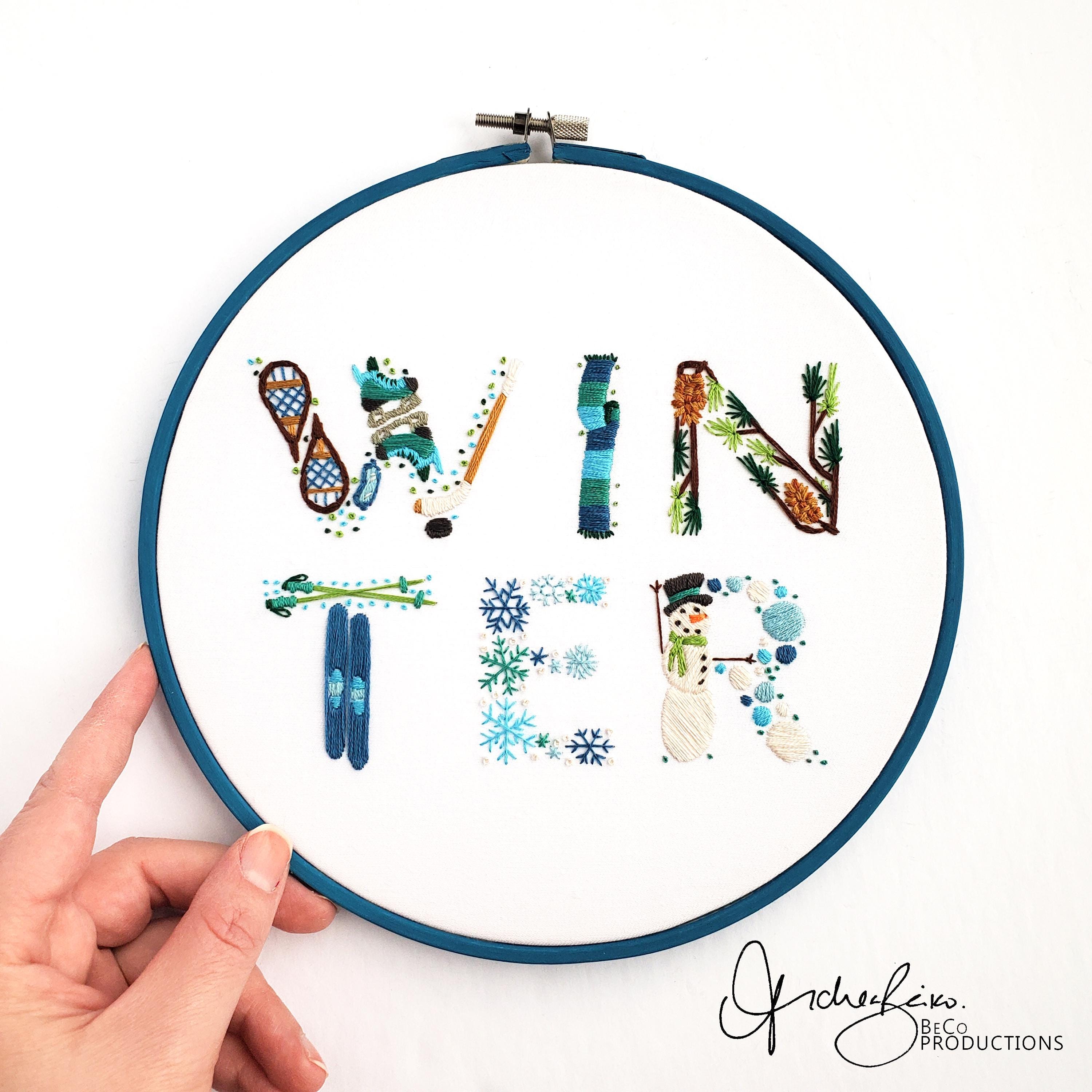 Winter Text - PDF Digital Download Embroidery Pattern & Guide