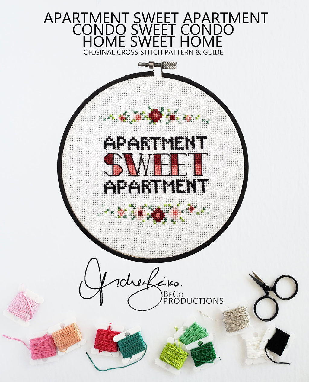 Apartment Sweet Apartment (Condo Sweet Condo and Home Sweet Home) - PDF Digital Download Cross Stitch Pattern & Guide