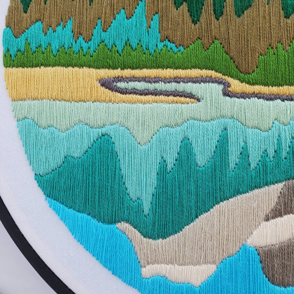 Mountain Landscape No.04, Three Sisters, Canmore Alberta - PDF Digital Download Embroidery Pattern & Guide