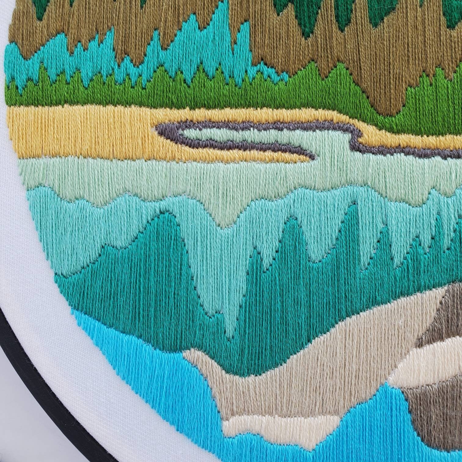 Mountain Landscape No.04, Three Sisters, Canmore Alberta - PDF Digital Download Embroidery Pattern & Guide