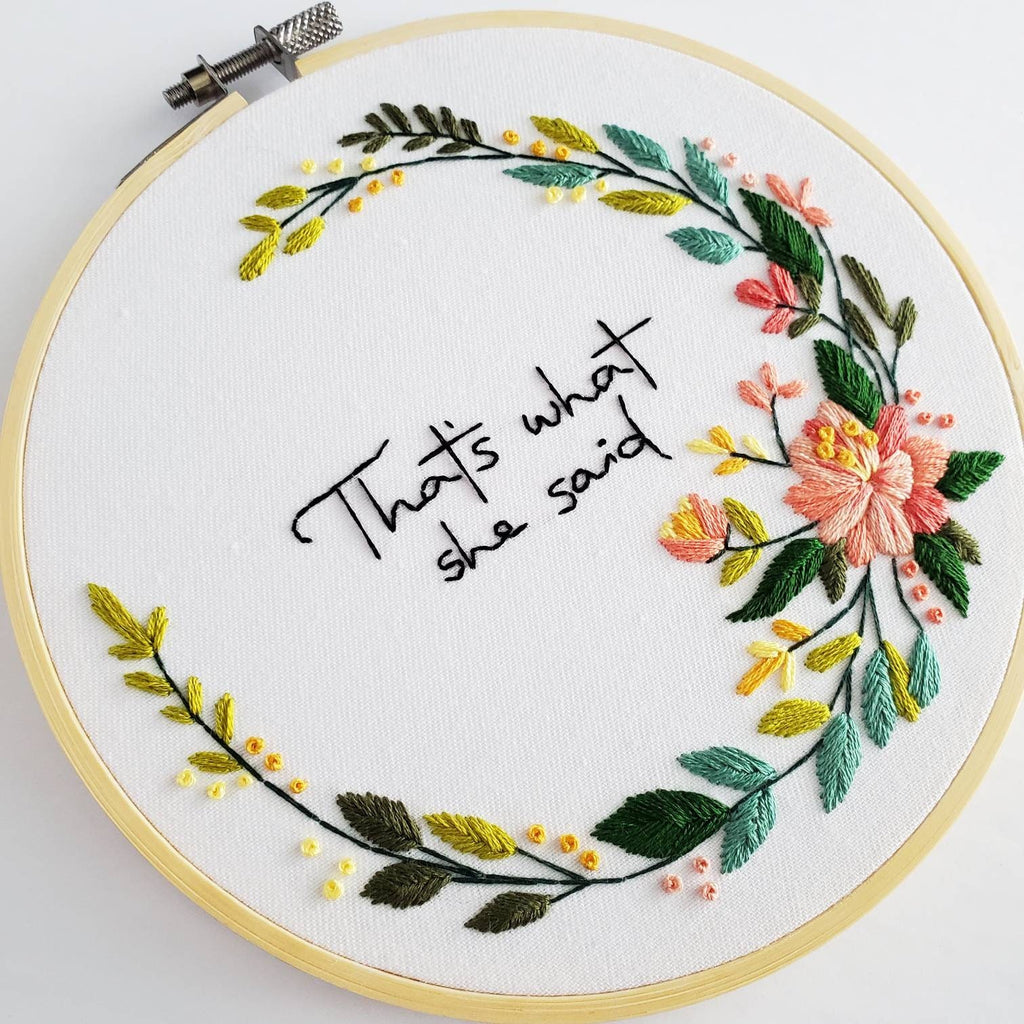 That's What She Said - PDF Digital Download Embroidery Pattern & Guide