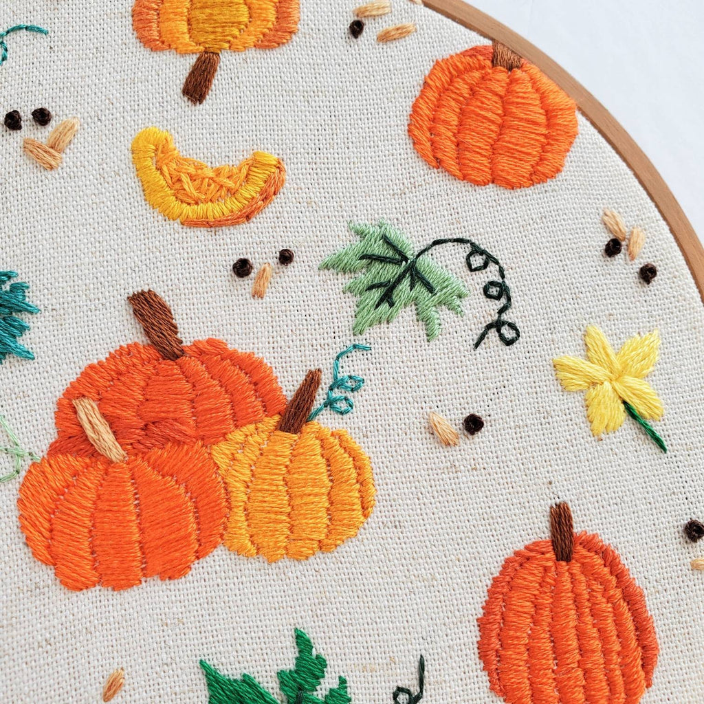 Pumpkin Life Cycle Print - PDF DIgital Download Embroidery Pattern & Guide