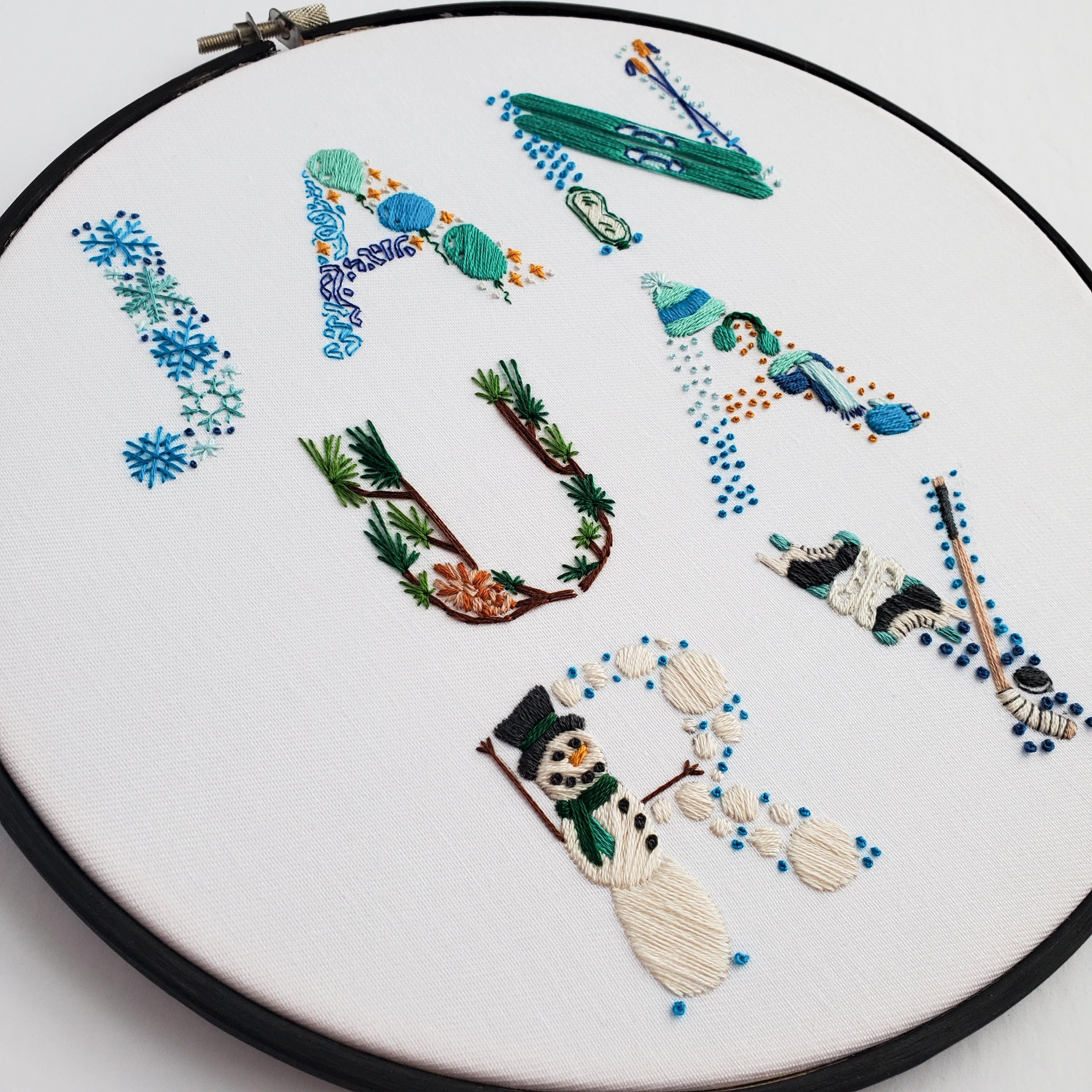 JANUARY Monthly Text Series - PDF Digital Download Embroidery Series Pattern & Guide