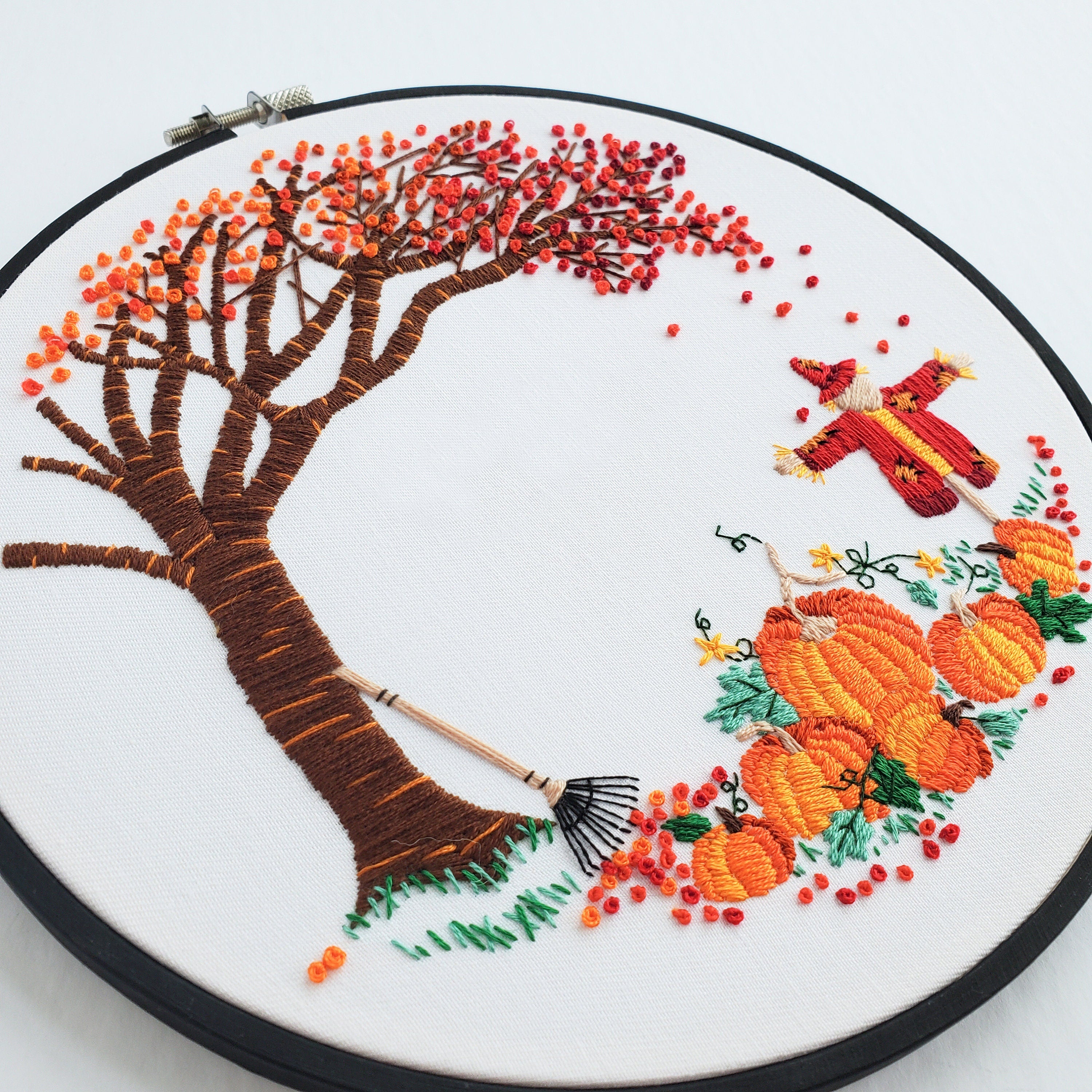Fall Pumpkin Patch - PDF Digital Download Embroidery Pattern & Guide