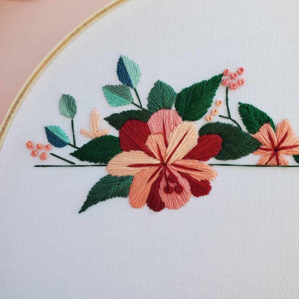 Plain Floral Banner - PDF Digital Download Embroidery Pattern & Guide