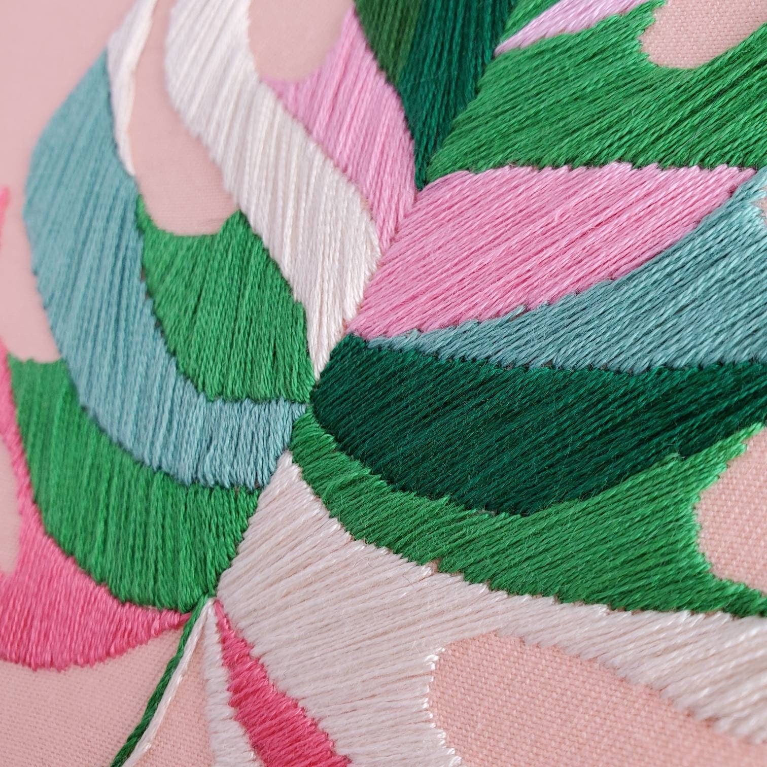 Variegated Monstera Leaf - PDF Digital Download Embroidery Pattern & Guide