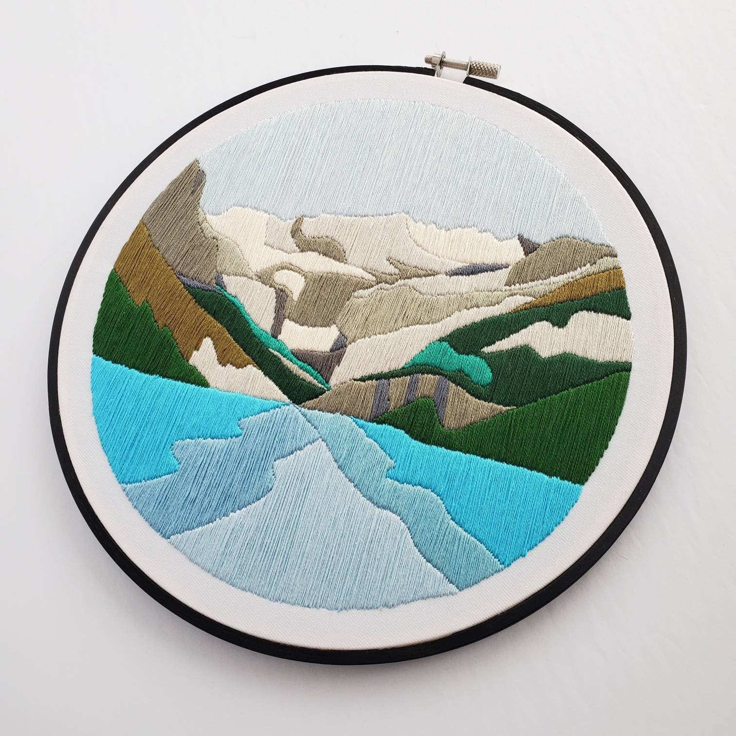 Mountain Landscape No.03 Lake Louise, Banff Alberta - PDF Digital Download Embroidery Pattern & Guide
