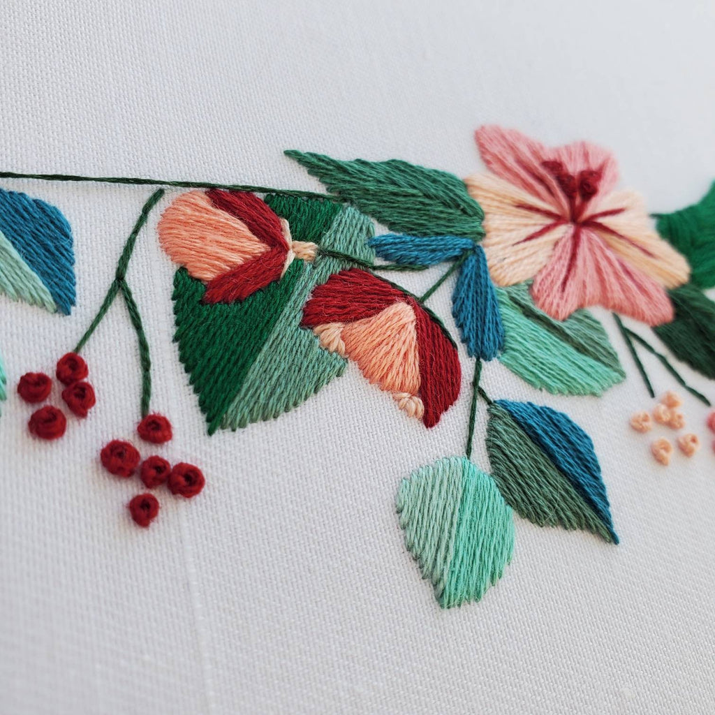Plain Floral Banner - PDF Digital Download Embroidery Pattern & Guide