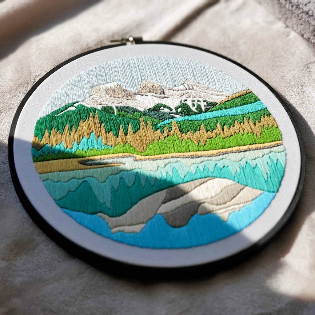 Mountain Landscape No.04, Three Sisters, Canmore Alberta - PDF Digital Download Embroidery Pattern & Guide