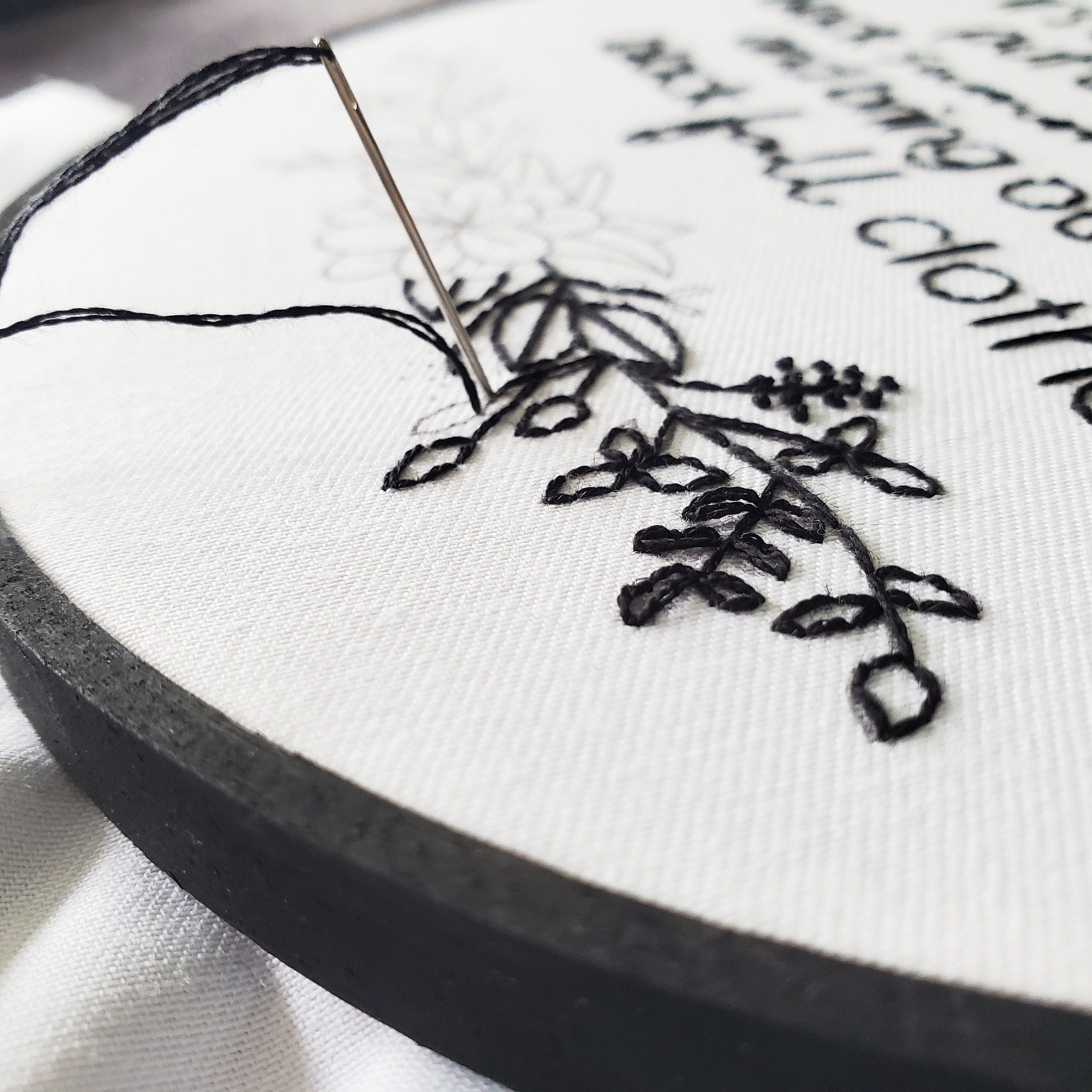 Funny Black Clothes Quote - PDF Digital Download Embroidery Pattern & Guide