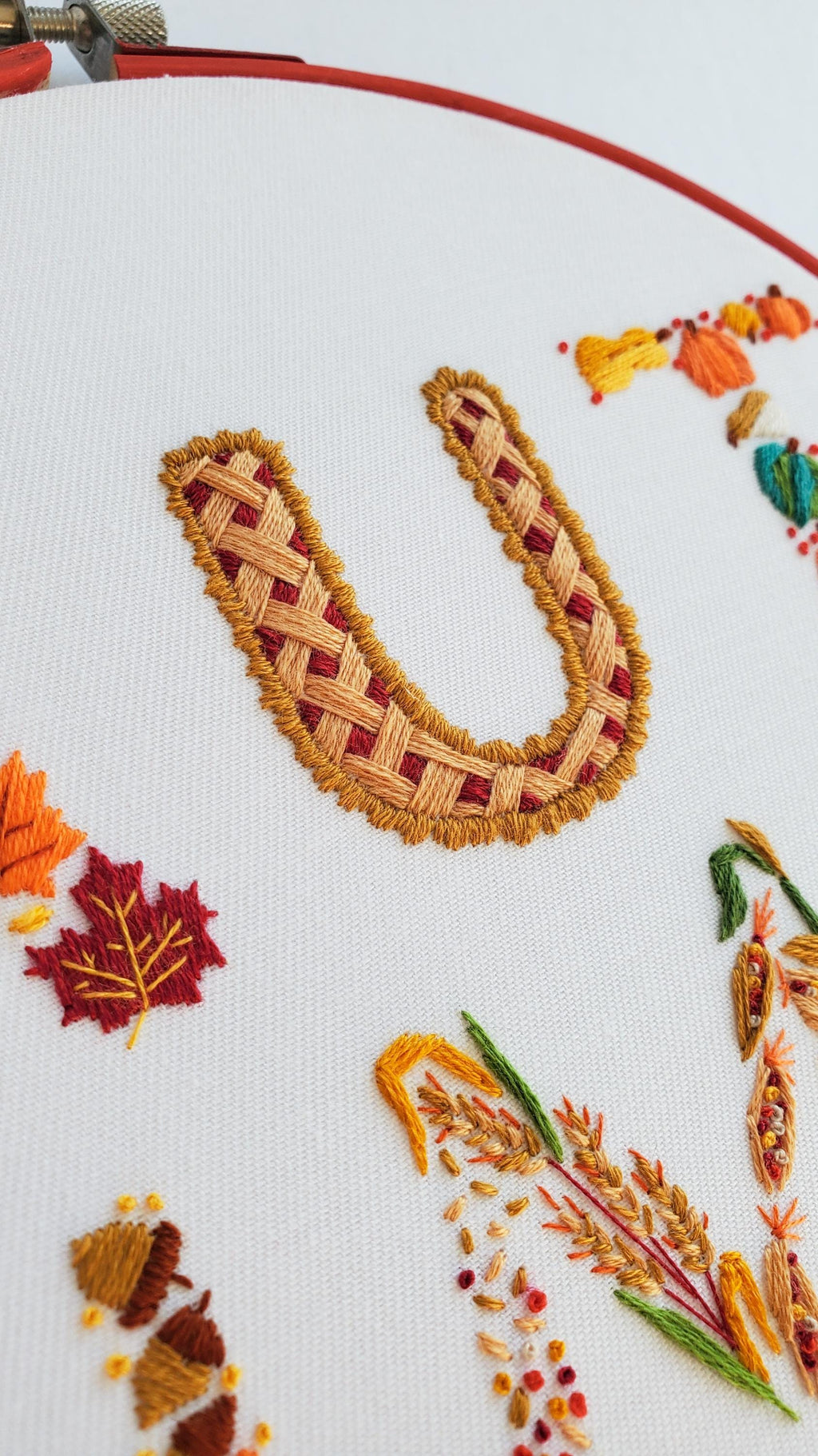 Autumn Text - PDF Digital Download Embroidery Pattern & Guidech